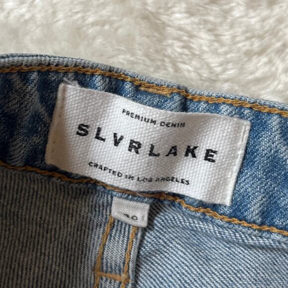 SLVRLAKE | Medium Wash Mid Rise Kick Flare Scarlett Style Jeans | Women's Sz 30 - Picture 6 of 10